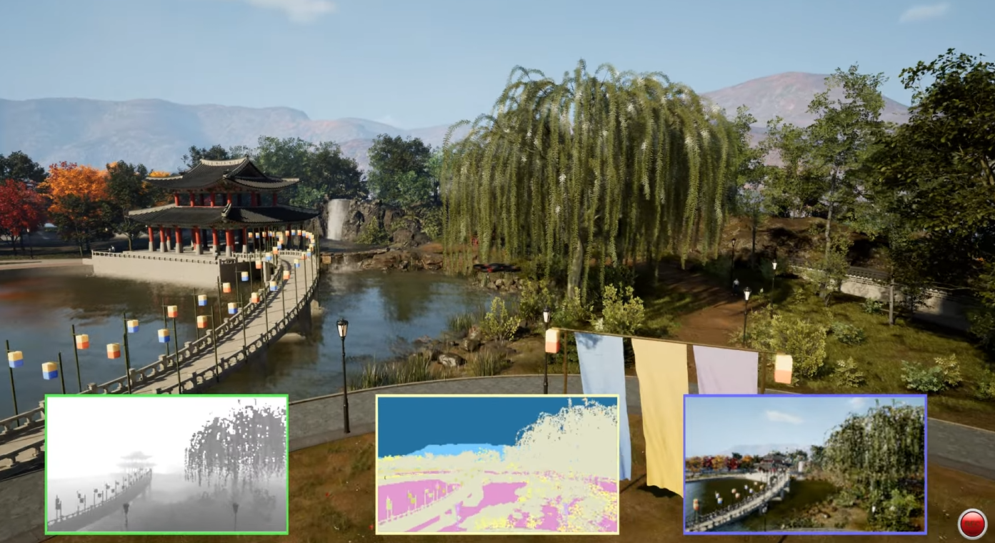 AirSim 센서 HUD 샘플 화면