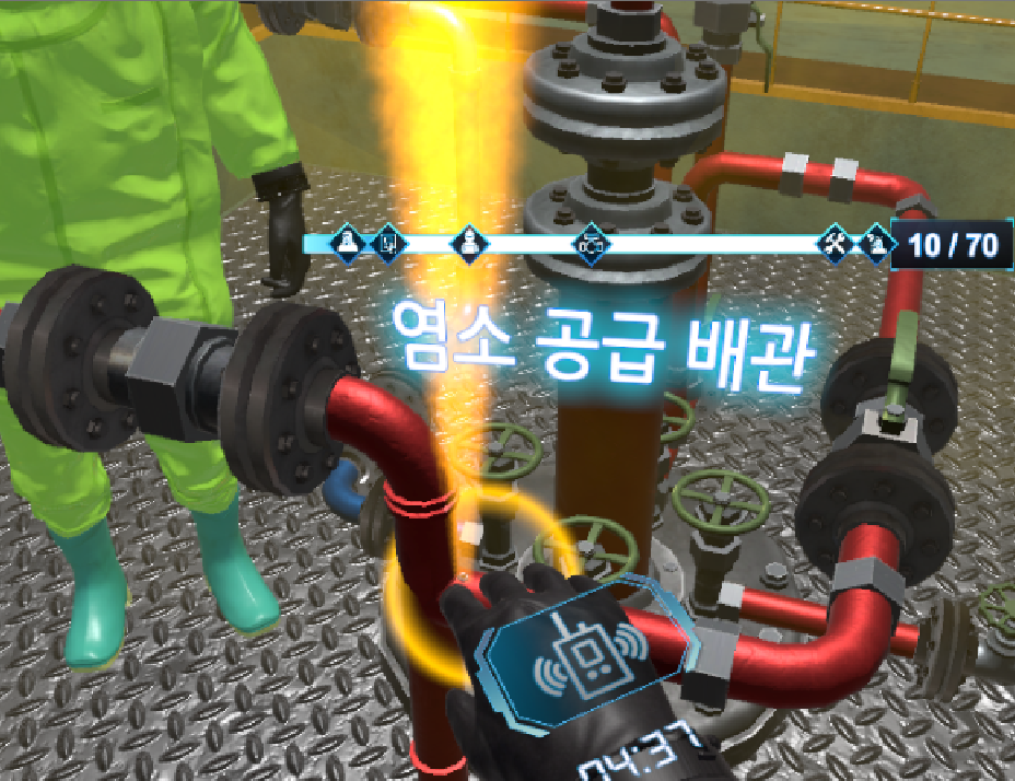 소방 훈련 VR 콘텐츠 화면