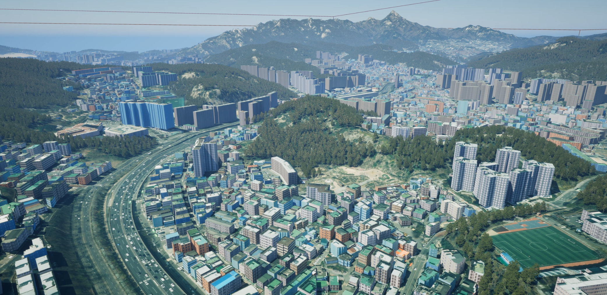 ImSimViewer 서울 도심 환경 구성 화면